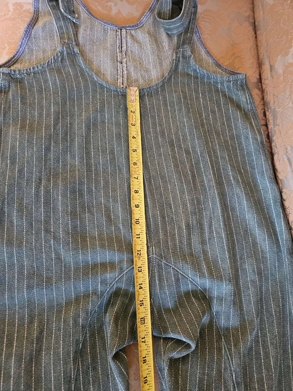 NWOT We The Free Green Pinstripe Linen-Blend Overalls Jumpsuit - Picture 11 of 16